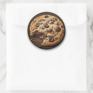 Chocolate chip cookie classic round sticker