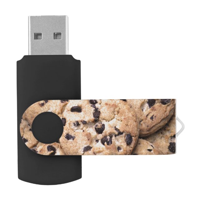 Chocolate Chip Cookie close-up USB Flash Drive (Opened)