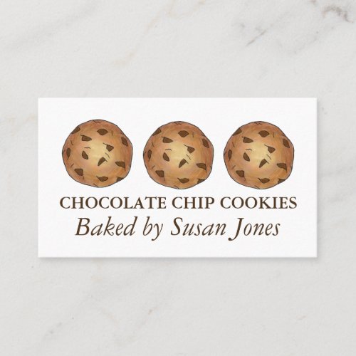 Chocolate Chip Cookie Cookies Baked By Bakery Food Business Card