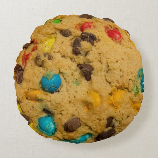 Chocolate chip cookie cute funny foodie dessert round pillow (Front)