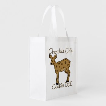 Chocolate Chip Cookie Doe Grocery Bag by creationhrt at Zazzle