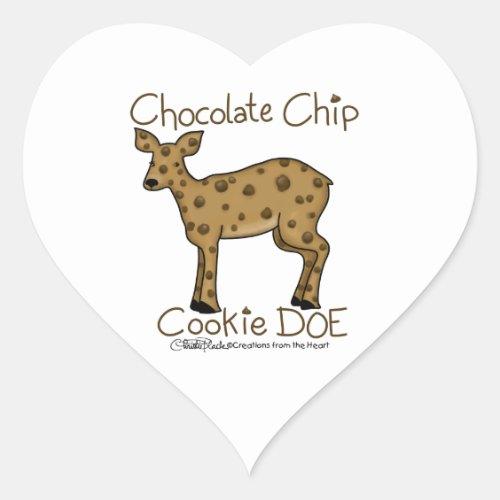 Chocolate Chip Cookie Doe Heart Sticker