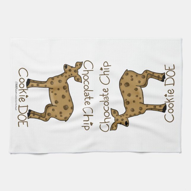Chocolate Chip Cookie Doe Kitchen Towel (Horizontal)