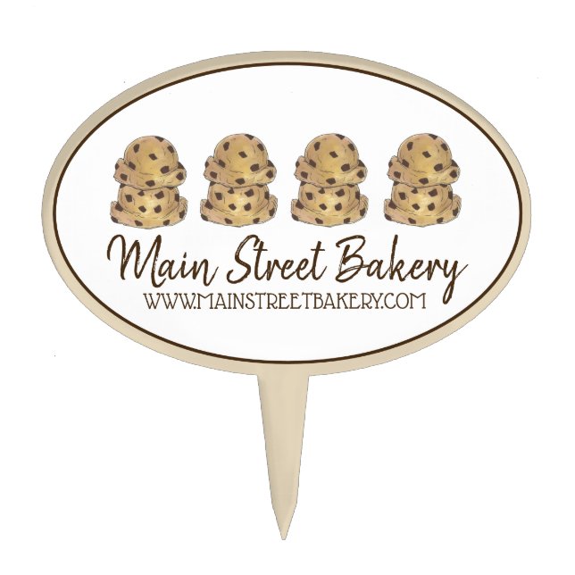 Chocolate Chip Cookie Dough Bakery Pastry Chef Cake Topper (Front)