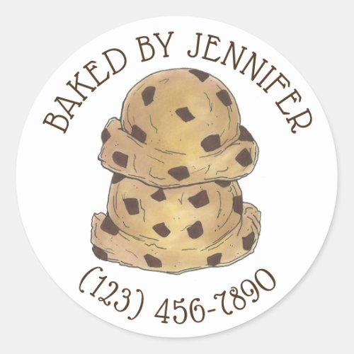 Chocolate Chip Cookie Dough Bakery Pastry Chef Classic Round Sticker