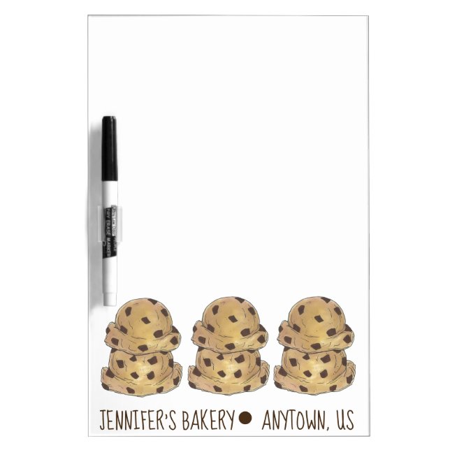 Chocolate Chip Cookie Dough Bakery Pastry Chef Dry Erase Board (Front)