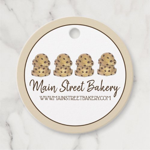 Chocolate Chip Cookie Dough Bakery Pastry Chef Favor Tags