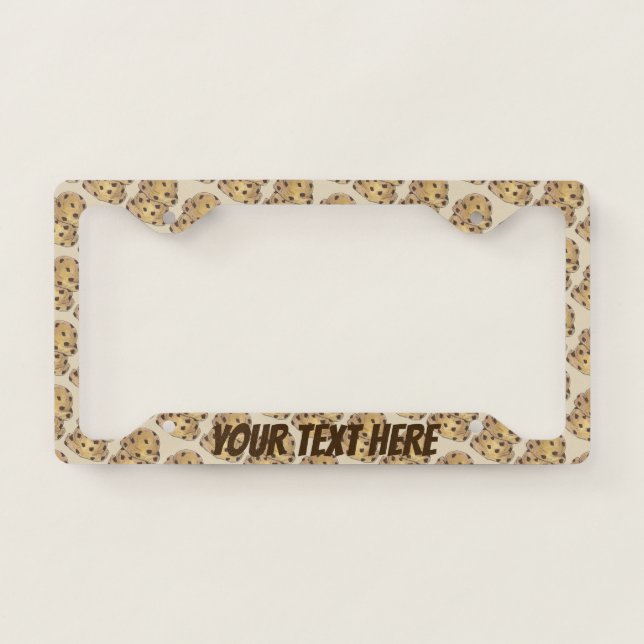 Chocolate Chip Cookie Dough Bakery Pastry Chef License Plate Frame (Front)