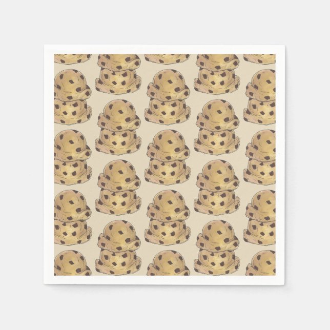Chocolate Chip Cookie Dough Bakery Pastry Chef Napkins (Front)