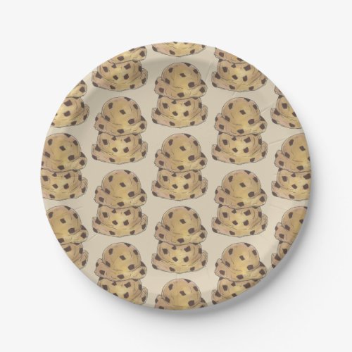 Chocolate Chip Cookie Dough Bakery Pastry Chef Paper Plates