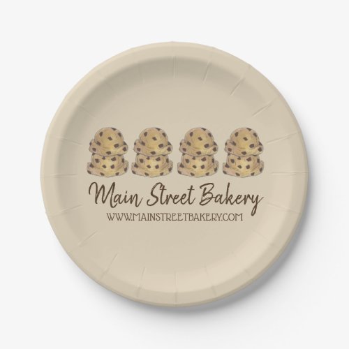 Chocolate Chip Cookie Dough Bakery Pastry Chef Paper Plates