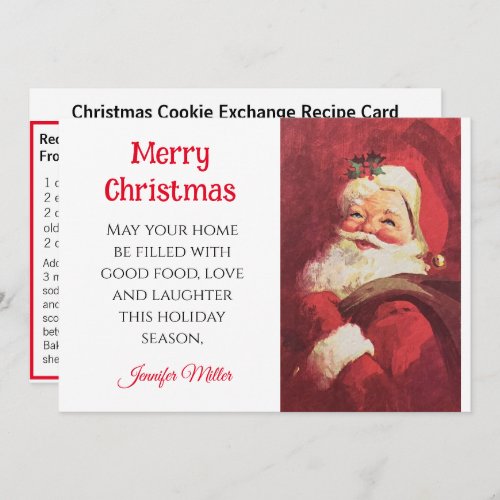 Chocolate Chip Cookie Exchange Recipe Christmas  Holiday Card