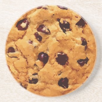 Chocolate Chip Cookie Funny  Coaster by nadil2 at Zazzle