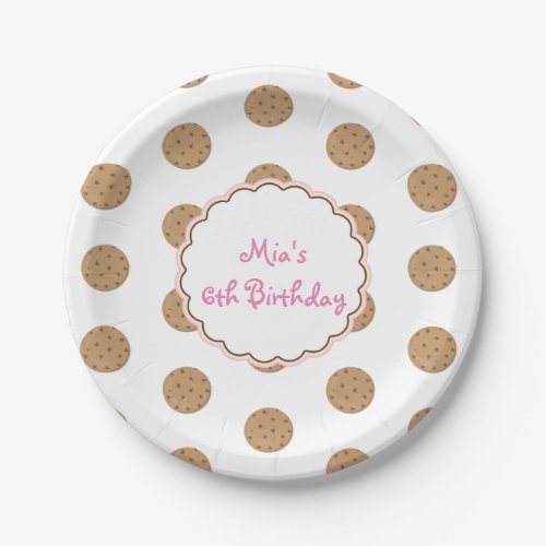 Chocolate Chip Cookie Girls Birthday Party Plates