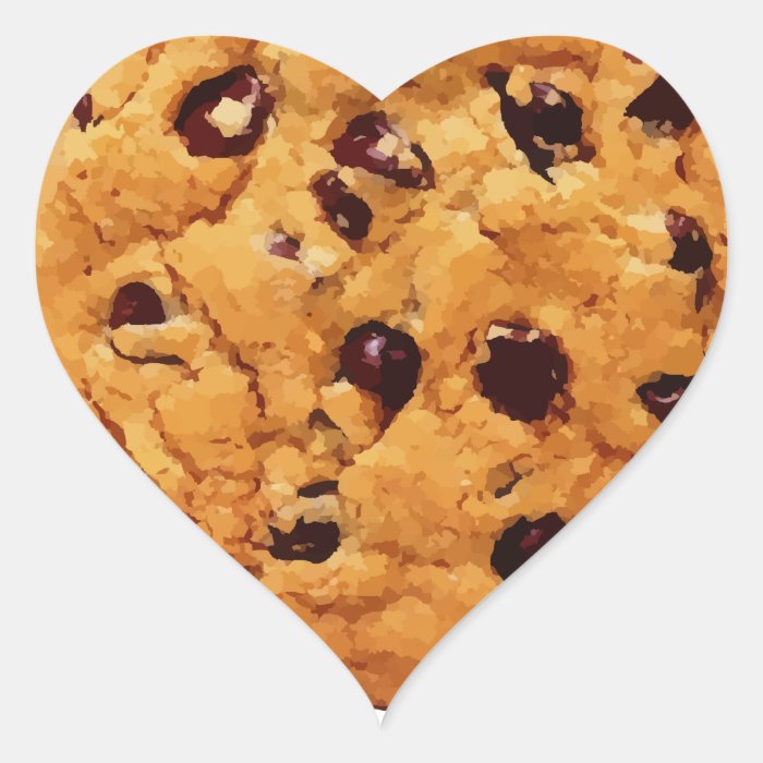 Chocolate Chip Cookie Heart Stickers