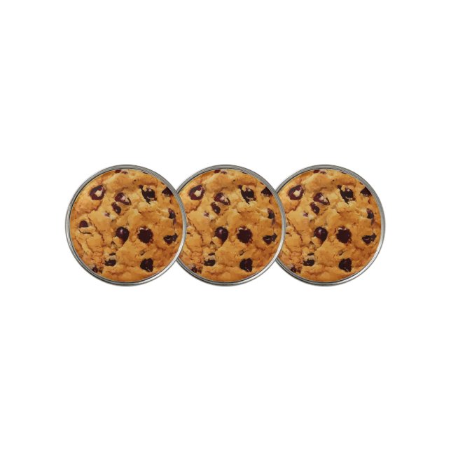 Chocolate Chip Cookie Image Golf Ball Marker (3 Up)
