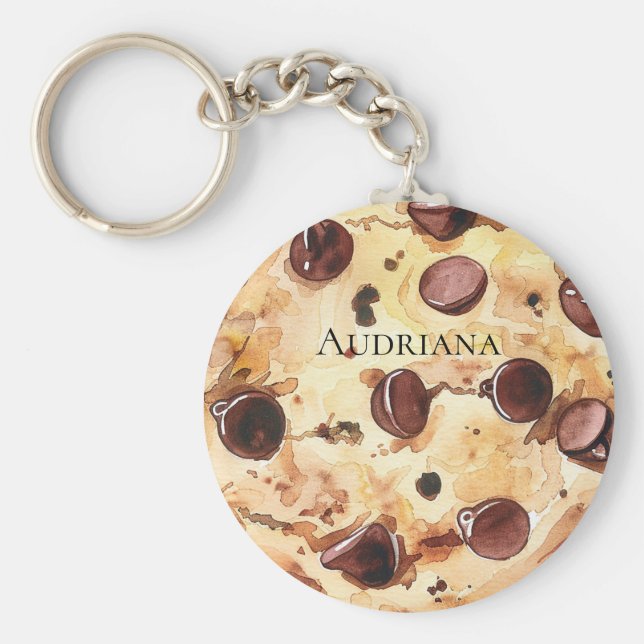 Chocolate Chip Cookie Keychain (Front)