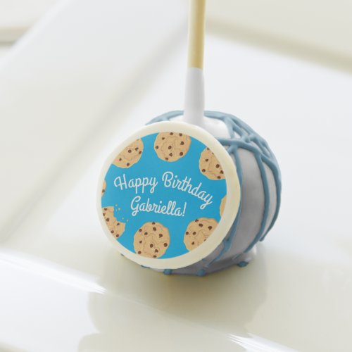 Chocolate Chip Cookie Kids 1st Birthday Party Blue Cake Pops
