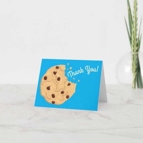 Chocolate Chip Cookie Kids 1st Birthday Party Blue Card