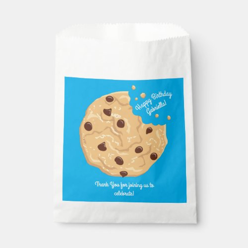 Chocolate Chip Cookie Kids 1st Birthday Party Blue Favor Bag