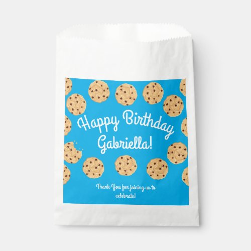 Chocolate Chip Cookie Kids 1st Birthday Party Blue Favor Bag