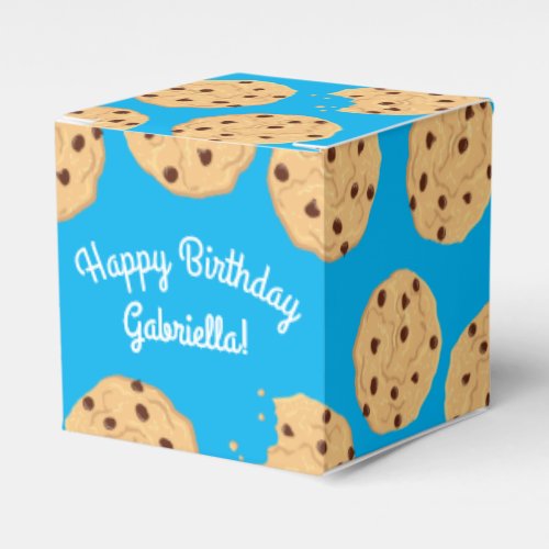 Chocolate Chip Cookie Kids 1st Birthday Party Blue Favor Boxes