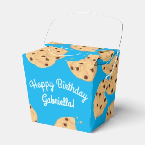 Chocolate Chip Cookie Kids 1st Birthday Party Blue Favor Boxes