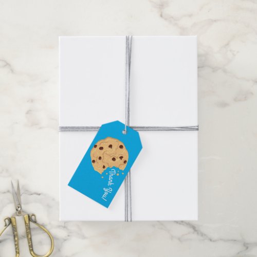 Chocolate Chip Cookie Kids 1st Birthday Party Blue Gift Tags