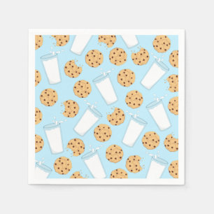 Chocolate Chip Cookie Kids 1st Birthday Party Blue Napkins