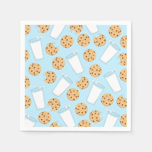 Chocolate Chip Cookie Kids 1st Birthday Party Blue Napkins