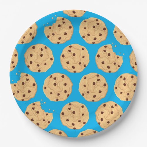 Chocolate Chip Cookie Kids 1st Birthday Party Blue Paper Plates