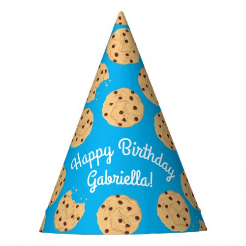 Chocolate Chip Cookie Kids 1st Birthday Party Blue Party Hat