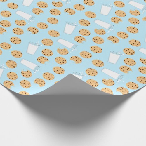 Chocolate Chip Cookie Kids 1st Birthday Party Blue Wrapping Paper