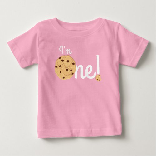 Chocolate Chip Cookie Kids 1st Birthday Party Pink Baby T_Shirt