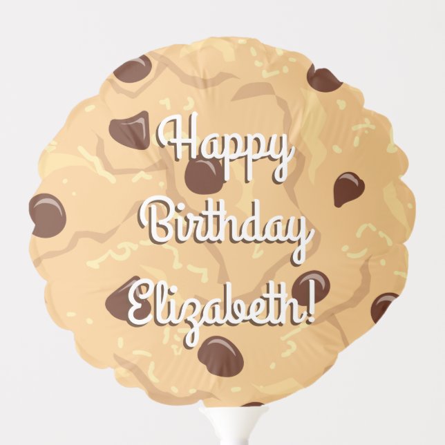 Chocolate Chip Cookie Kids 1st Birthday Party Pink Balloon (Front)