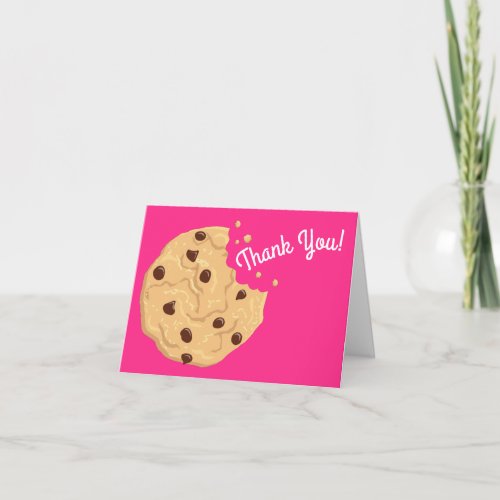 Chocolate Chip Cookie Kids 1st Birthday Party Pink Card