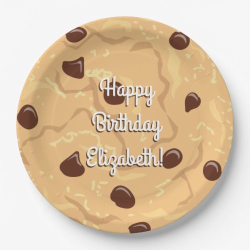Chocolate Chip Cookie Kids 1st Birthday Party Pink Paper Plates