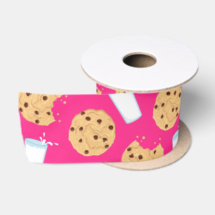 Chocolate Chip Cookie Kids 1st Birthday Party Pink Satin Ribbon
