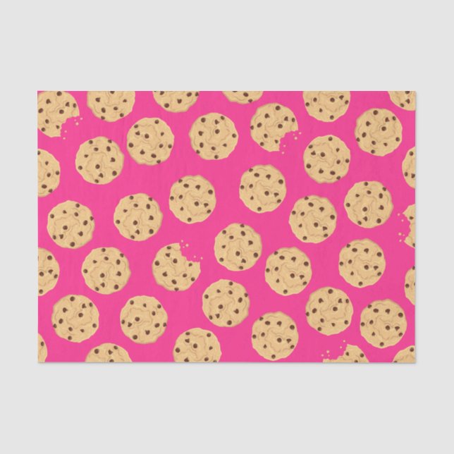 Chocolate Chip Cookie Kids 1st Birthday Party Pink Tissue Paper (Front)