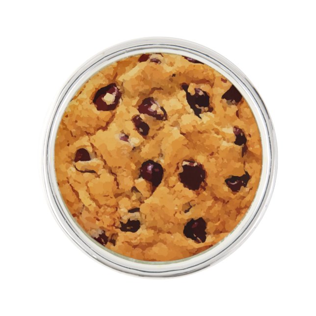 Chocolate Chip Cookie Lapel Pin (Front)