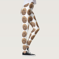 Chocolate Sweet Donut Dessert High Waist Yoga Pants with Pockets