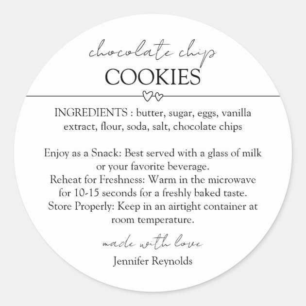 Chocolate Chip Cookie Mix Jar Gift Tag