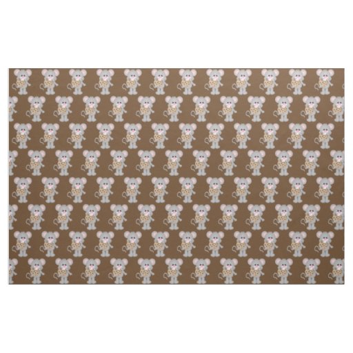 Chocolate chip cookie mouse combed cotton material fabric