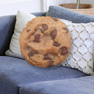 Chocolate Chip Cookie Novelty Round Pillow