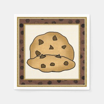 Chocolate Chip Cookie Paper Napkins by DoodlesSweetTreats at Zazzle