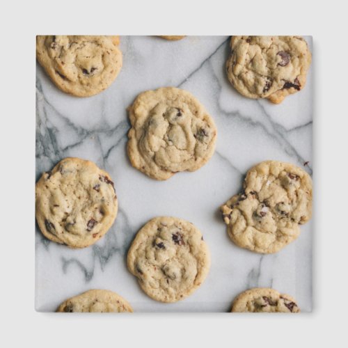 Chocolate Chip Cookie Pattern Photo Magnet