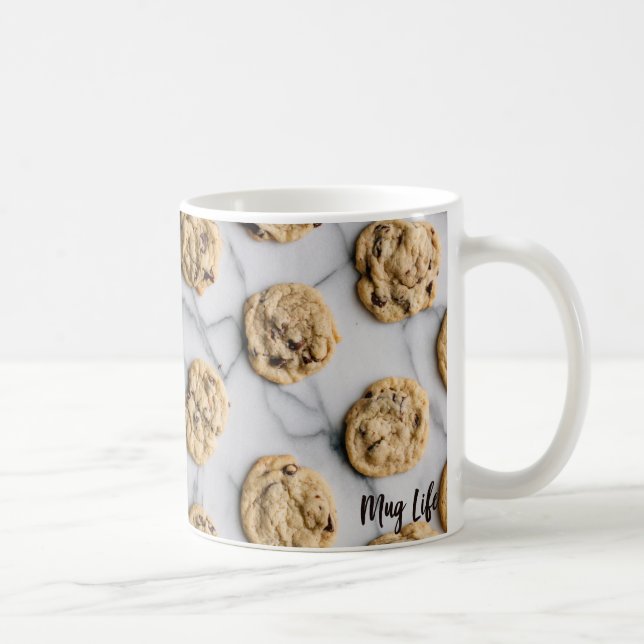 Chocolate Chip Cookie Pattern Photo Mug (Right)