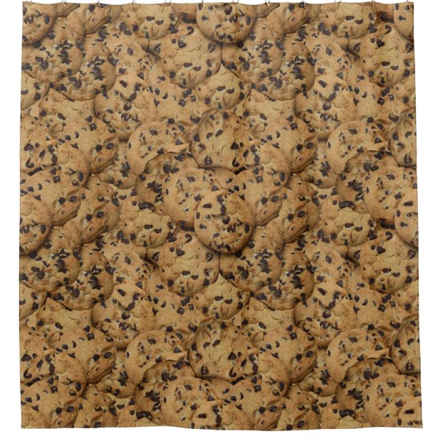 Chocolate Chip Cookie Pattern Shower Curtain (Front)