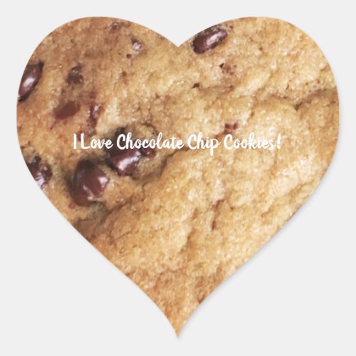 Chocolate Chip Cookie Personalized Text Heart Sticker