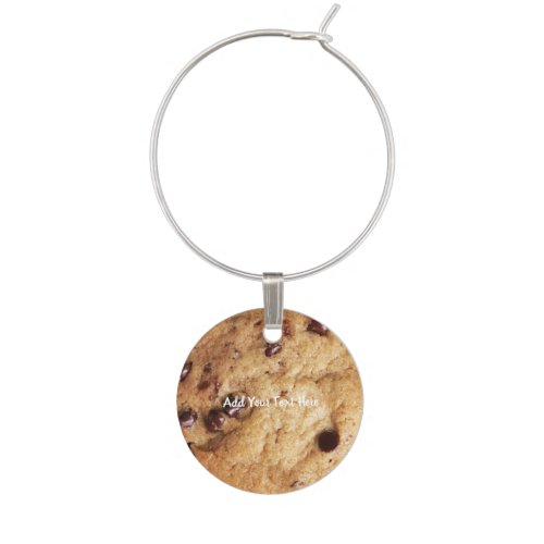 Chocolate Chip Cookie Personalized Text Wine Charm